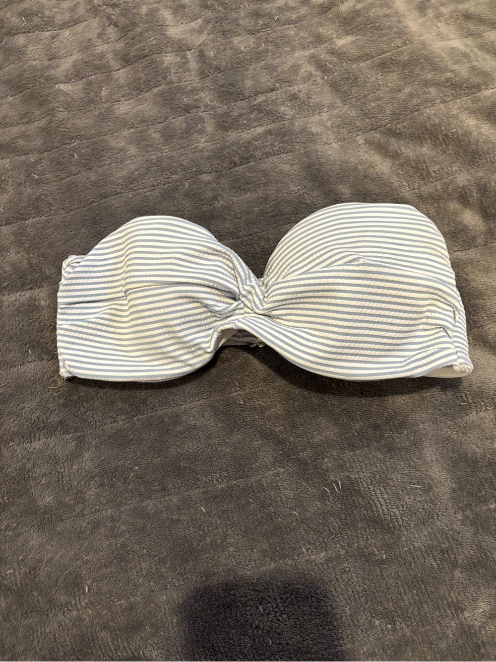 H&M Blue and White Striped bikini top
